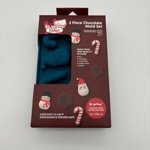 So Yummy by bella Silicone Candy Chocolate Christmas Mold Set, Snowman, Santa